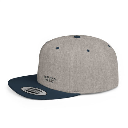Modern Mule Flat Bill Snapback Hat — Minimal Embroidered Streetwear Cap