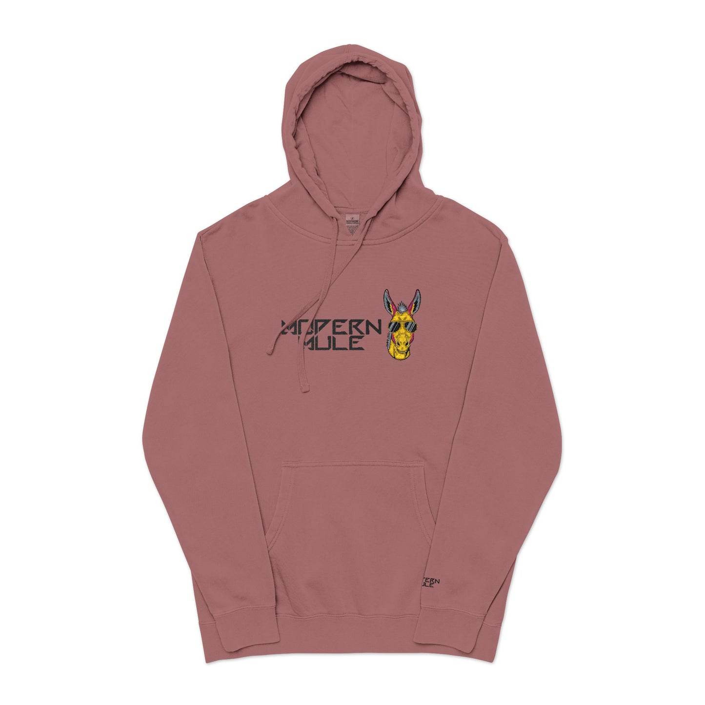 Modern Mule Funny Hoodie — Pigment-Dyed Casual Pullover