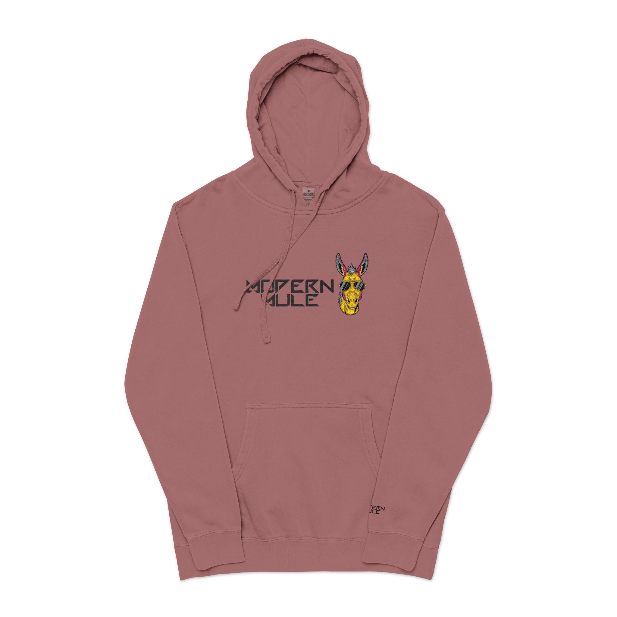 Modern Mule Funny Hoodie — Pigment-Dyed Casual Pullover