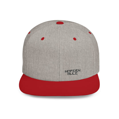 Modern Mule Flat Bill Snapback Hat — Minimal Embroidered Streetwear Cap