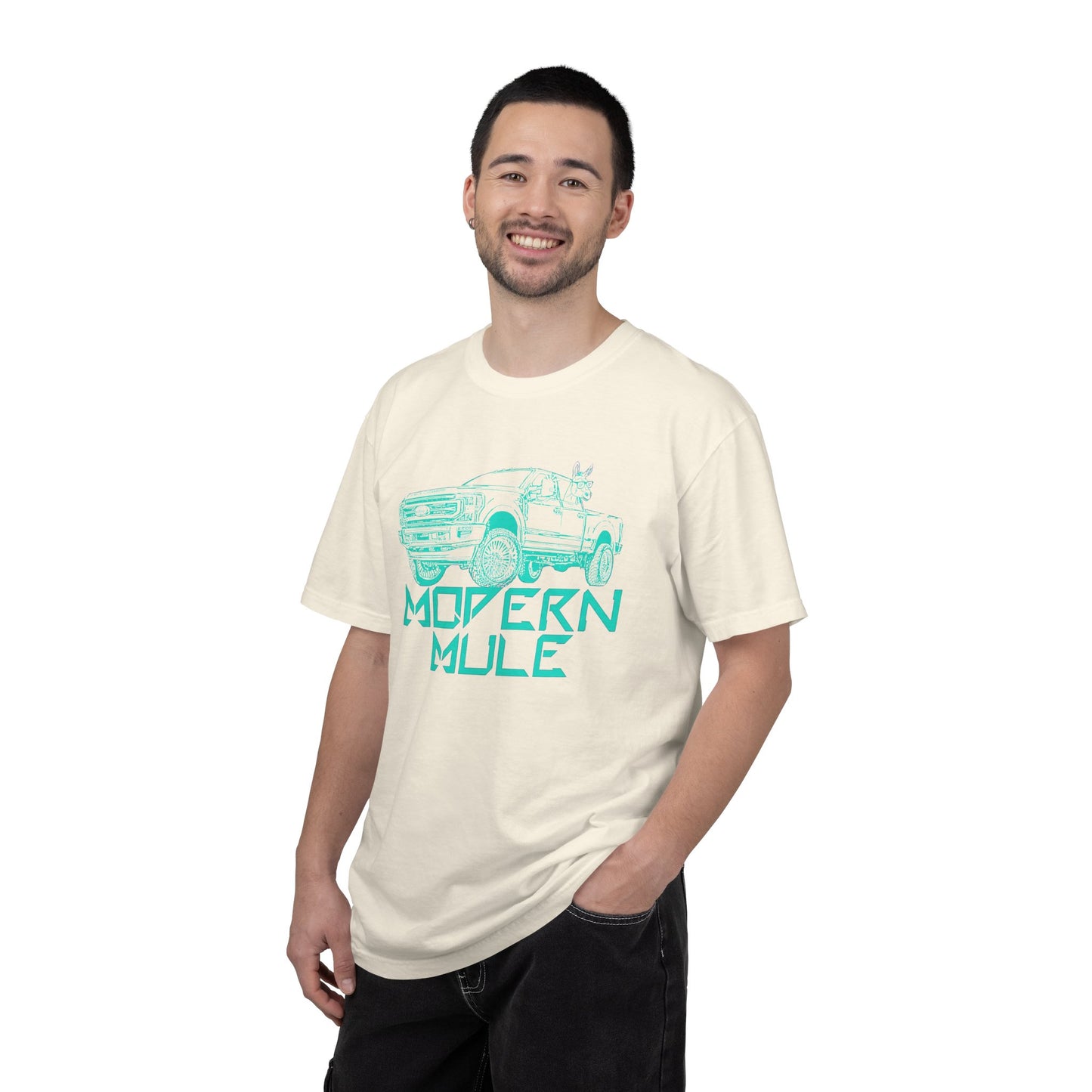 Modern Mule Truck T-Shirt — 'Modern Mule' Graphic Tee with Mini Donkey Back Art