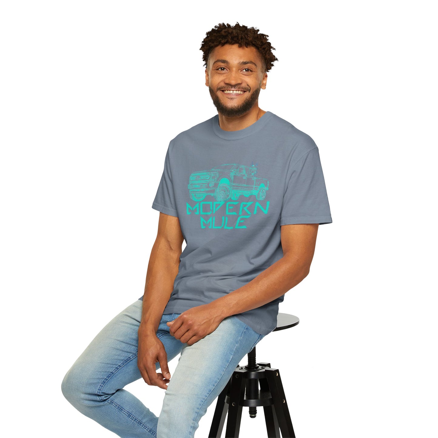 Modern Mule Truck T-Shirt — 'Modern Mule' Graphic Tee with Mini Donkey Back Art