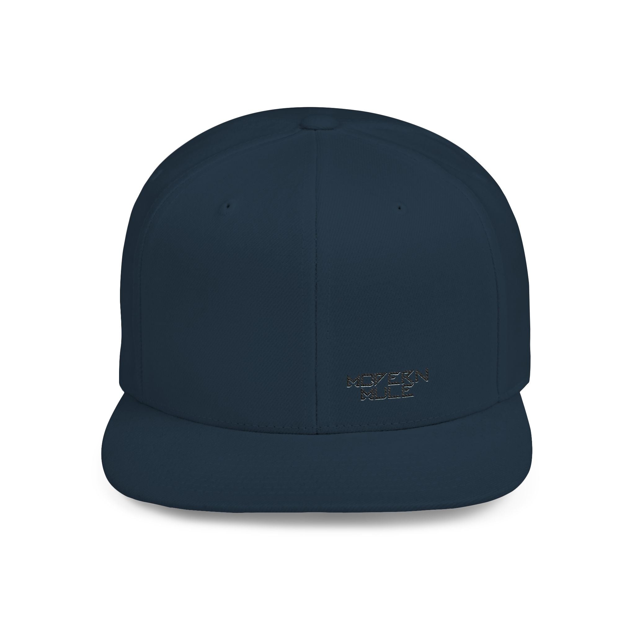 Modern Mule Flat Bill Snapback Hat — Minimal Embroidered Streetwear Cap