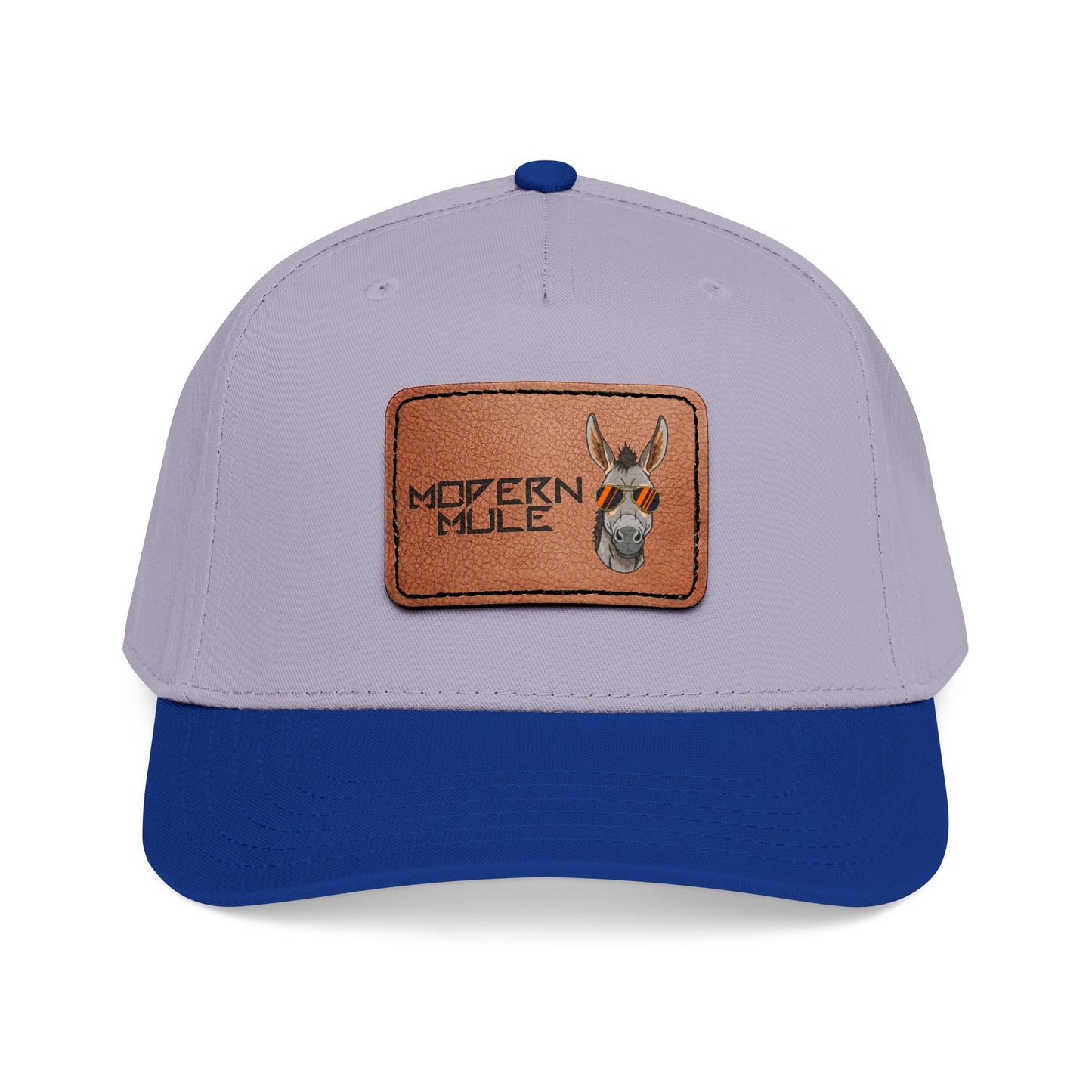Mid Profile Baseball Cap with Leather Patch (Rectangle)