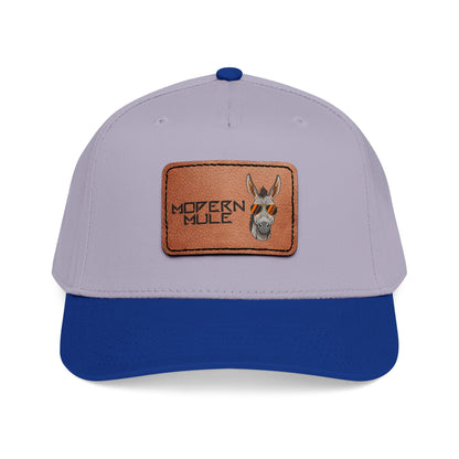 Mid Profile Baseball Cap with Leather Patch (Rectangle)