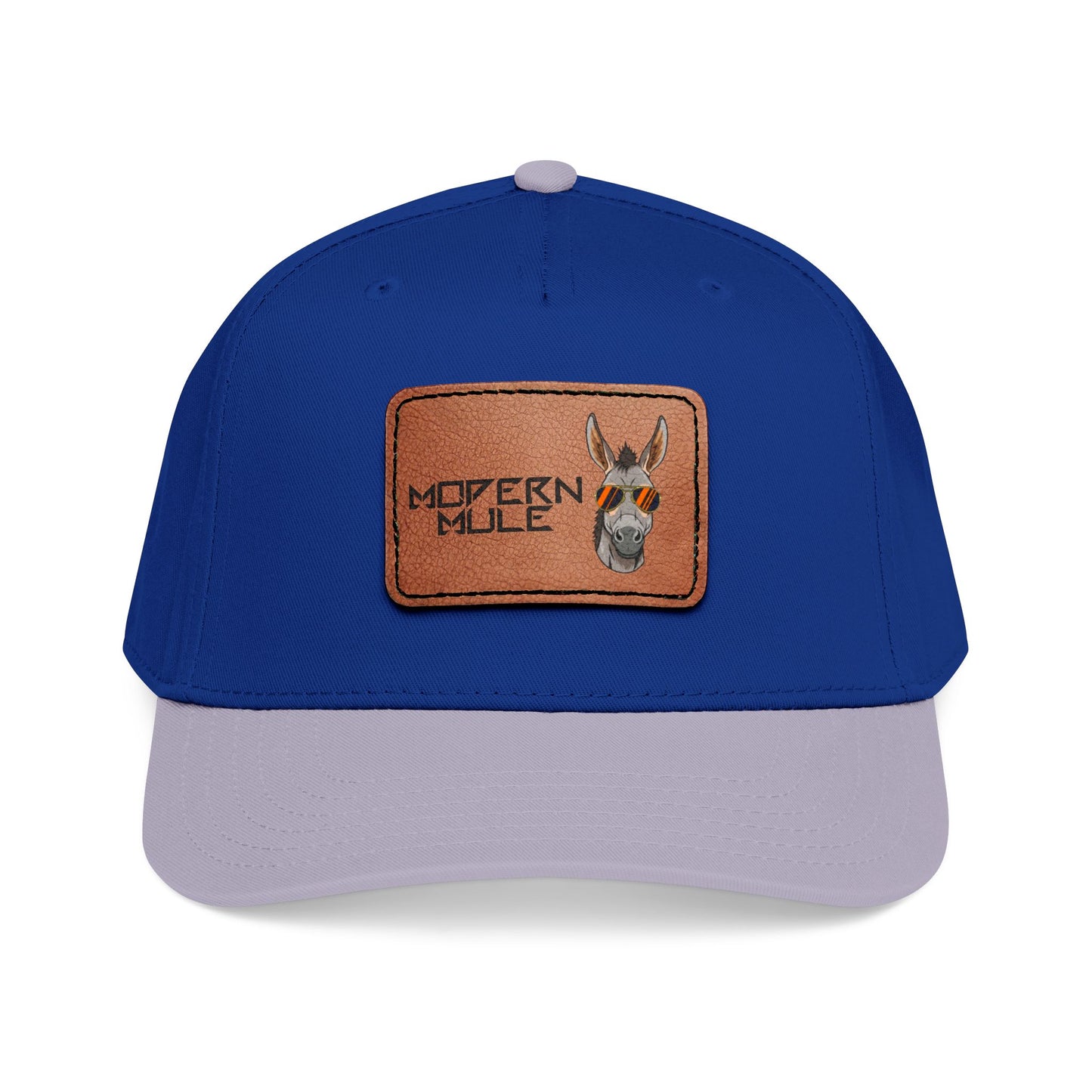 Mid Profile Baseball Cap with Leather Patch (Rectangle)