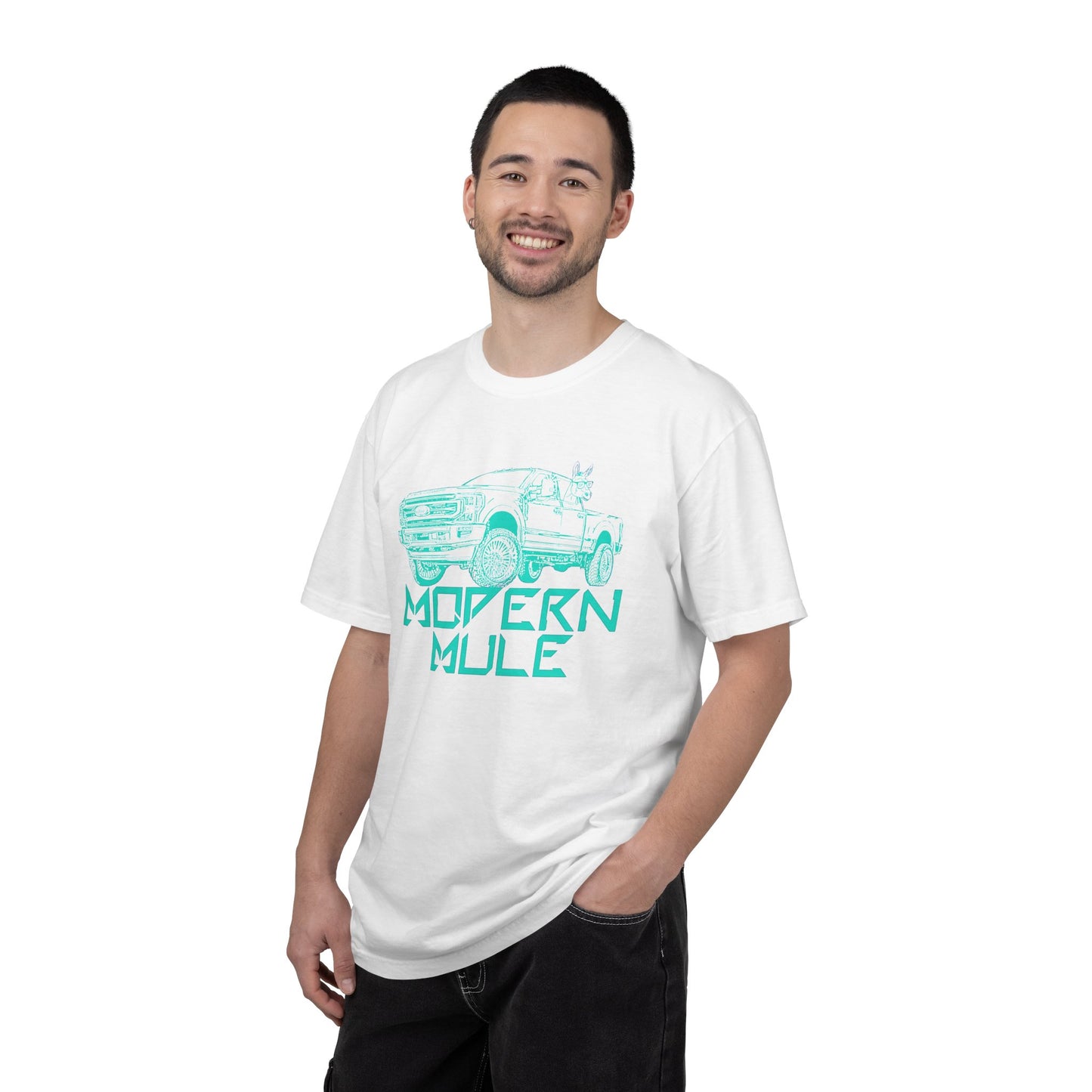 Modern Mule Truck T-Shirt — 'Modern Mule' Graphic Tee with Mini Donkey Back Art