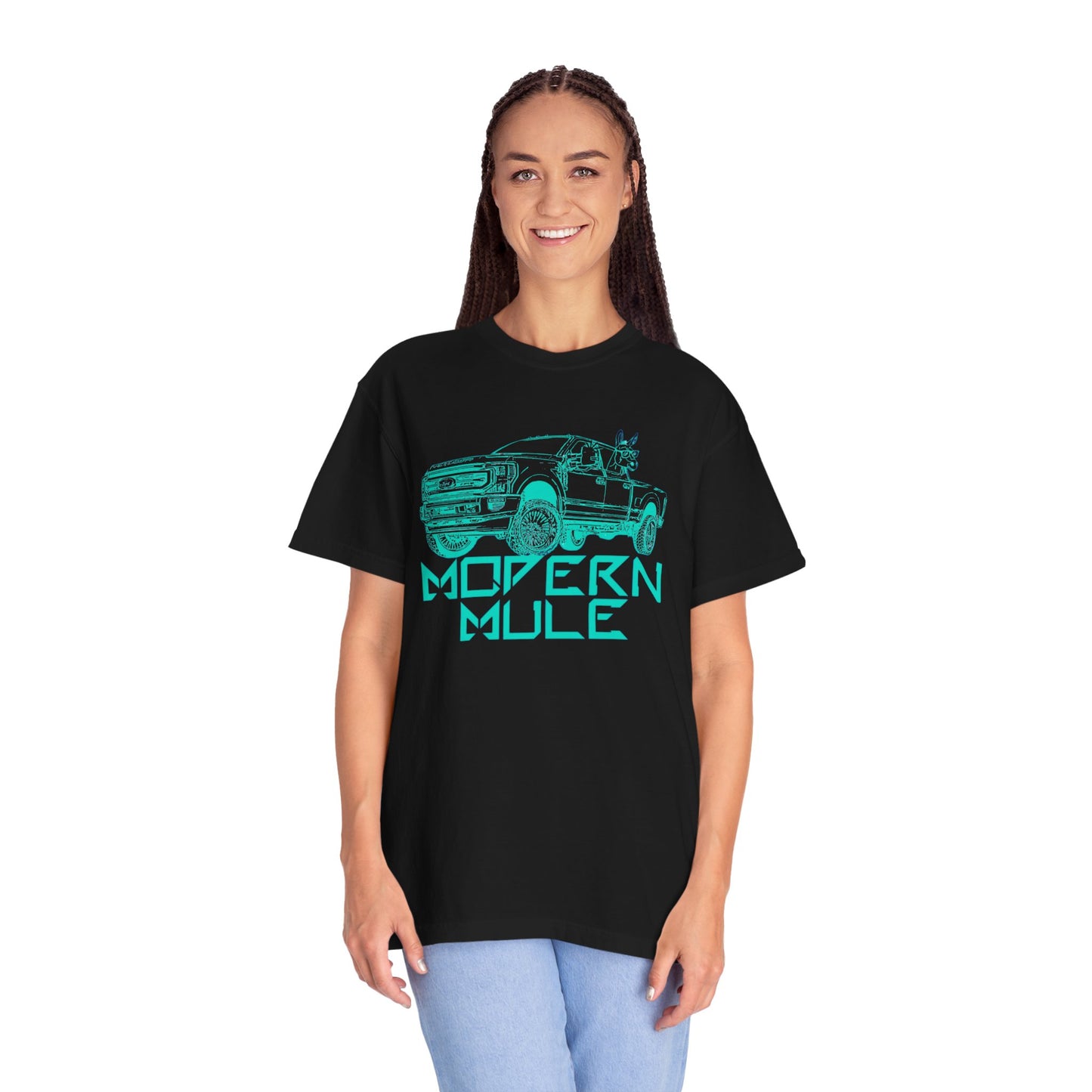Modern Mule Truck T-Shirt — 'Modern Mule' Graphic Tee with Mini Donkey Back Art