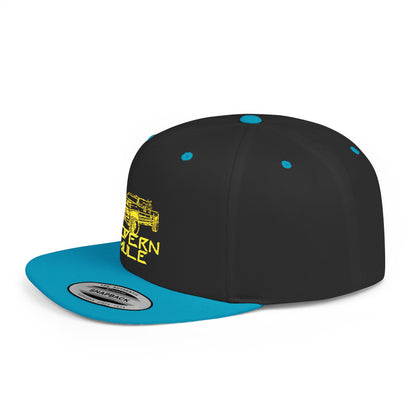 Modern Mule Diesel Truck Lime Green Logo Flat Bill Snapback