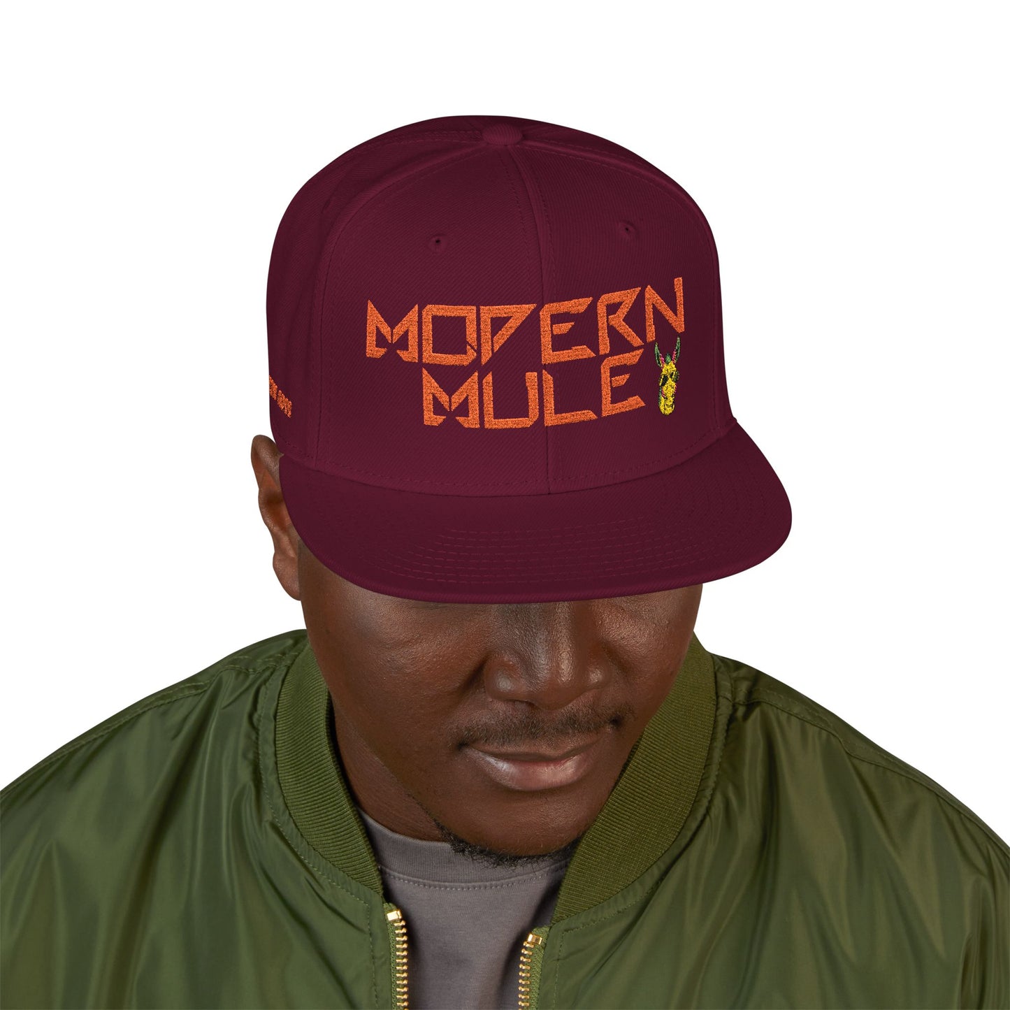 Snapback Hat — "Modern Mule Haulin' Auss" Embroidered Diesel Truck Design