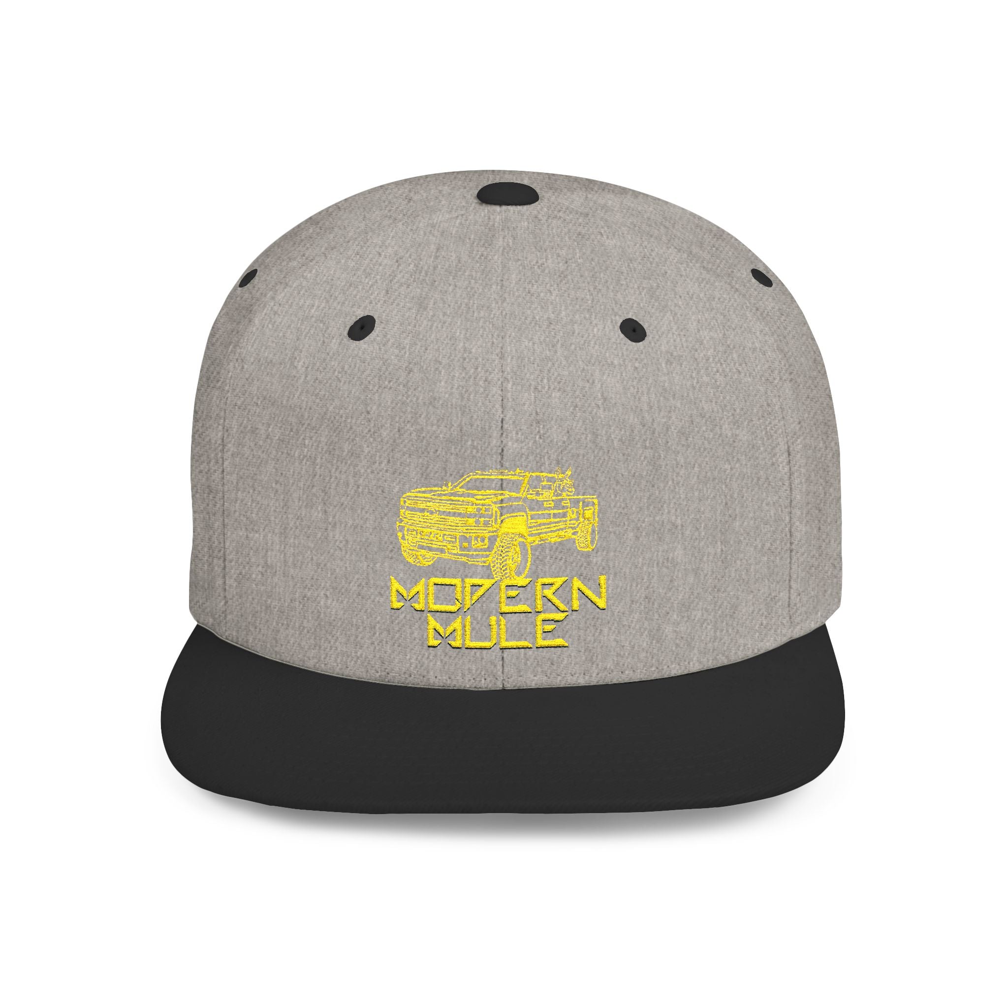 Modern Mule Diesel Truck Lime Green Logo Flat Bill Snapback