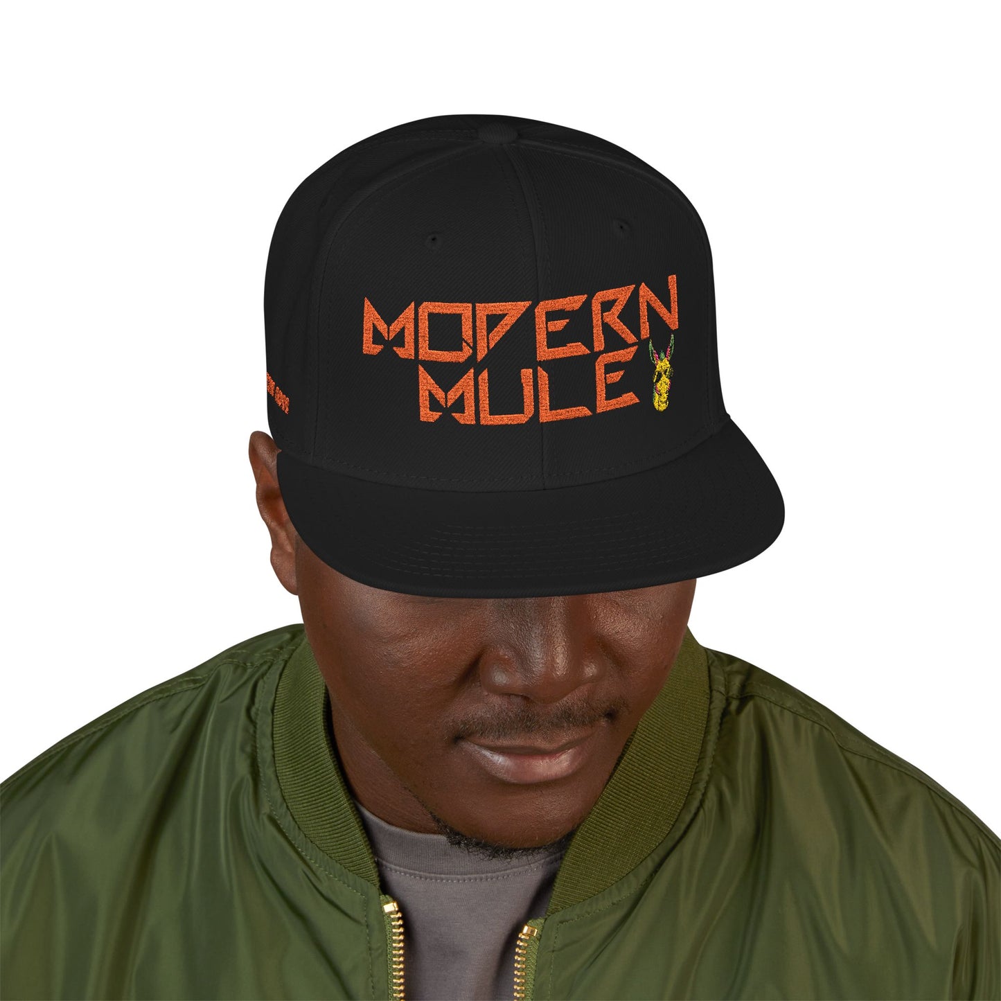 Snapback Hat — "Modern Mule Haulin' Auss" Embroidered Diesel Truck Design