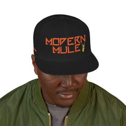 Snapback Hat — "Modern Mule Haulin' Auss" Embroidered Diesel Truck Design