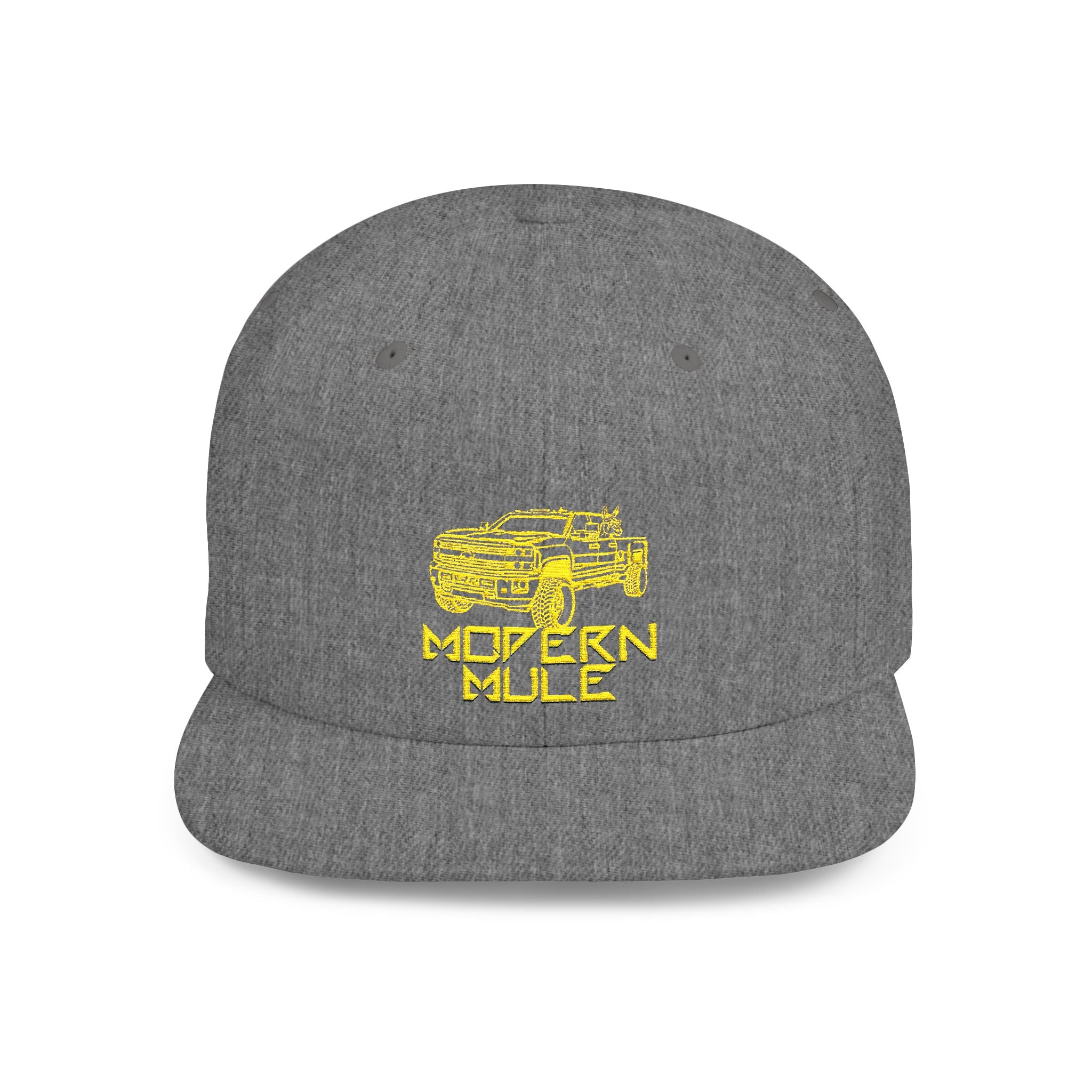Modern Mule Diesel Truck Lime Green Logo Flat Bill Snapback