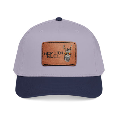 Mid Profile Baseball Cap with Leather Patch (Rectangle)