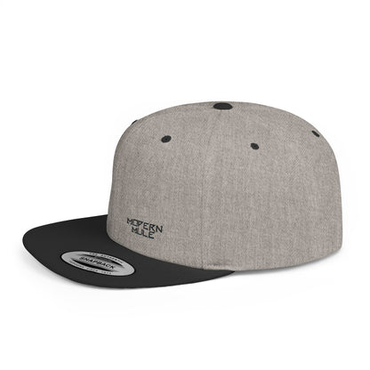 Modern Mule Flat Bill Snapback Hat — Minimal Embroidered Streetwear Cap