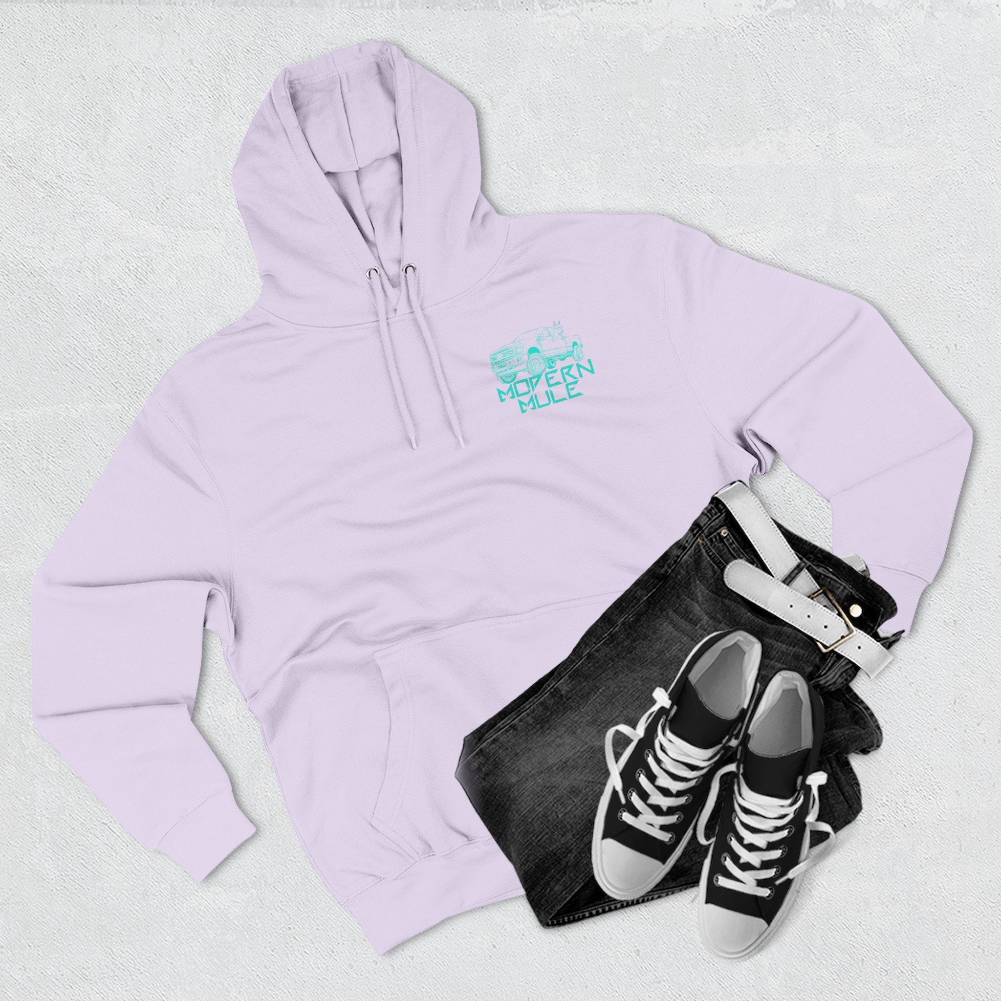Modern Mule Logo Hoodie — Minimal Graphic Fleece Pullover