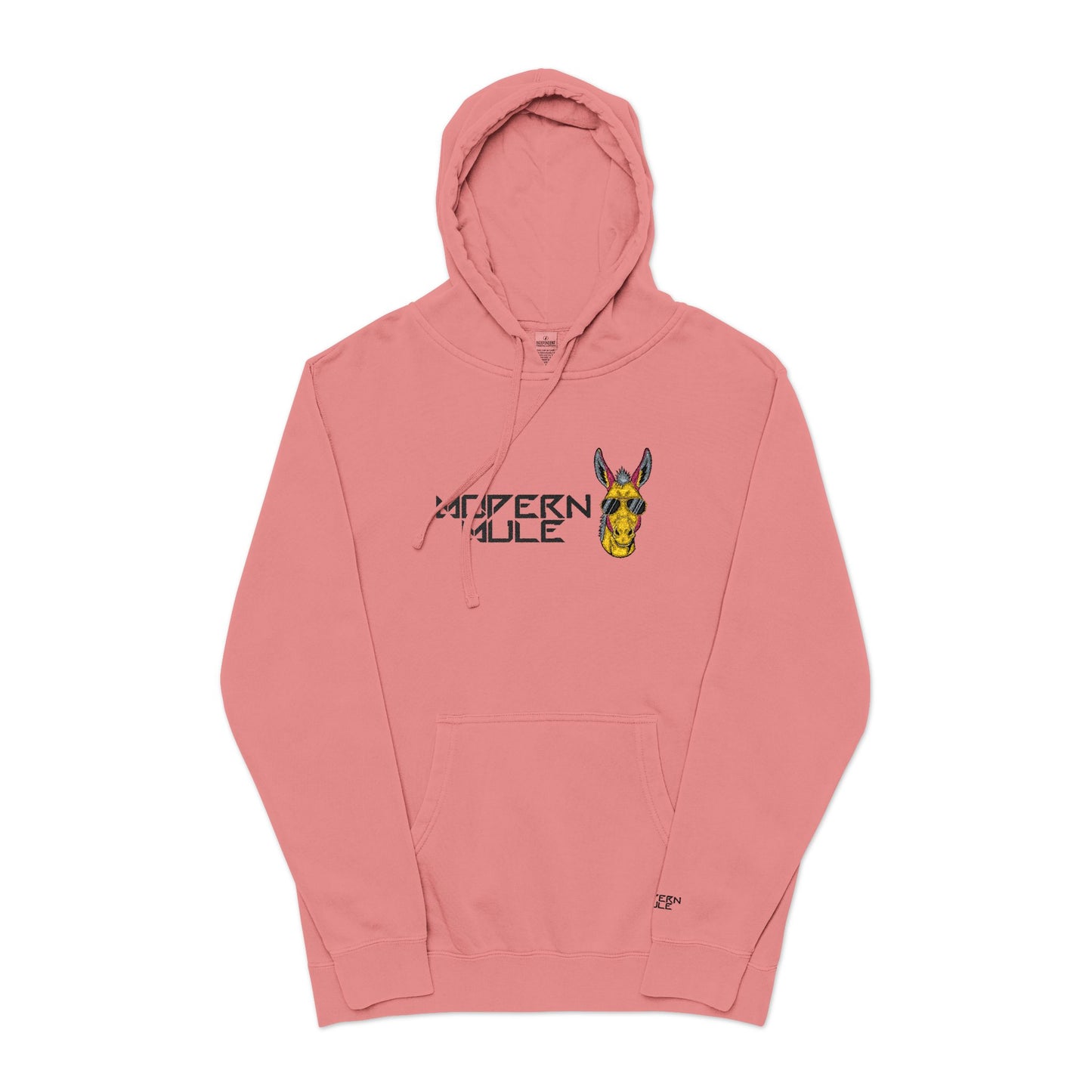 Modern Mule Funny Hoodie — Pigment-Dyed Casual Pullover