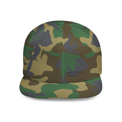 Modern Mule Flat Bill Snapback Hat — Minimal Embroidered Streetwear Cap