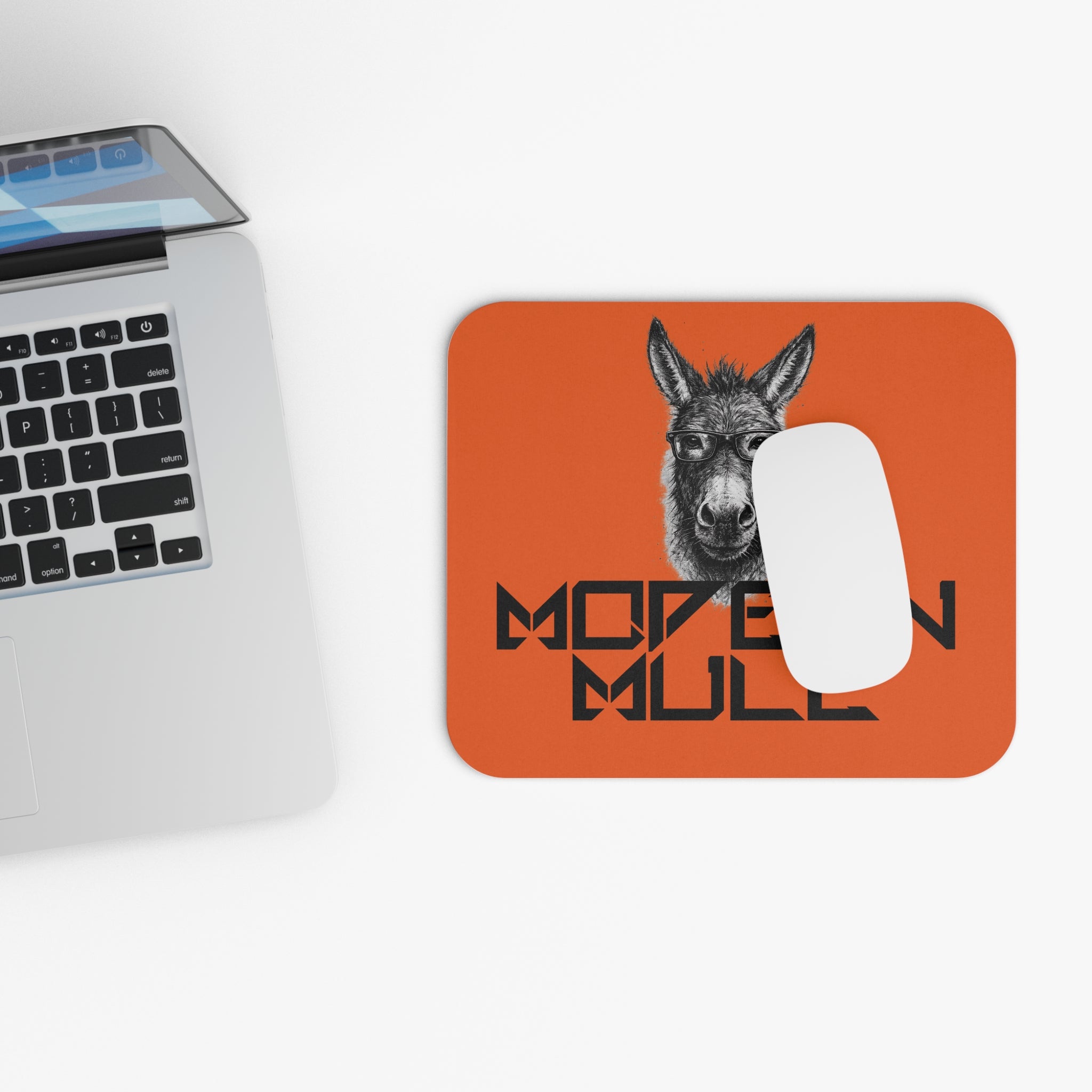Modern Mule Mouse Pad — Funny Donkey Desk Mat for Office & Home
