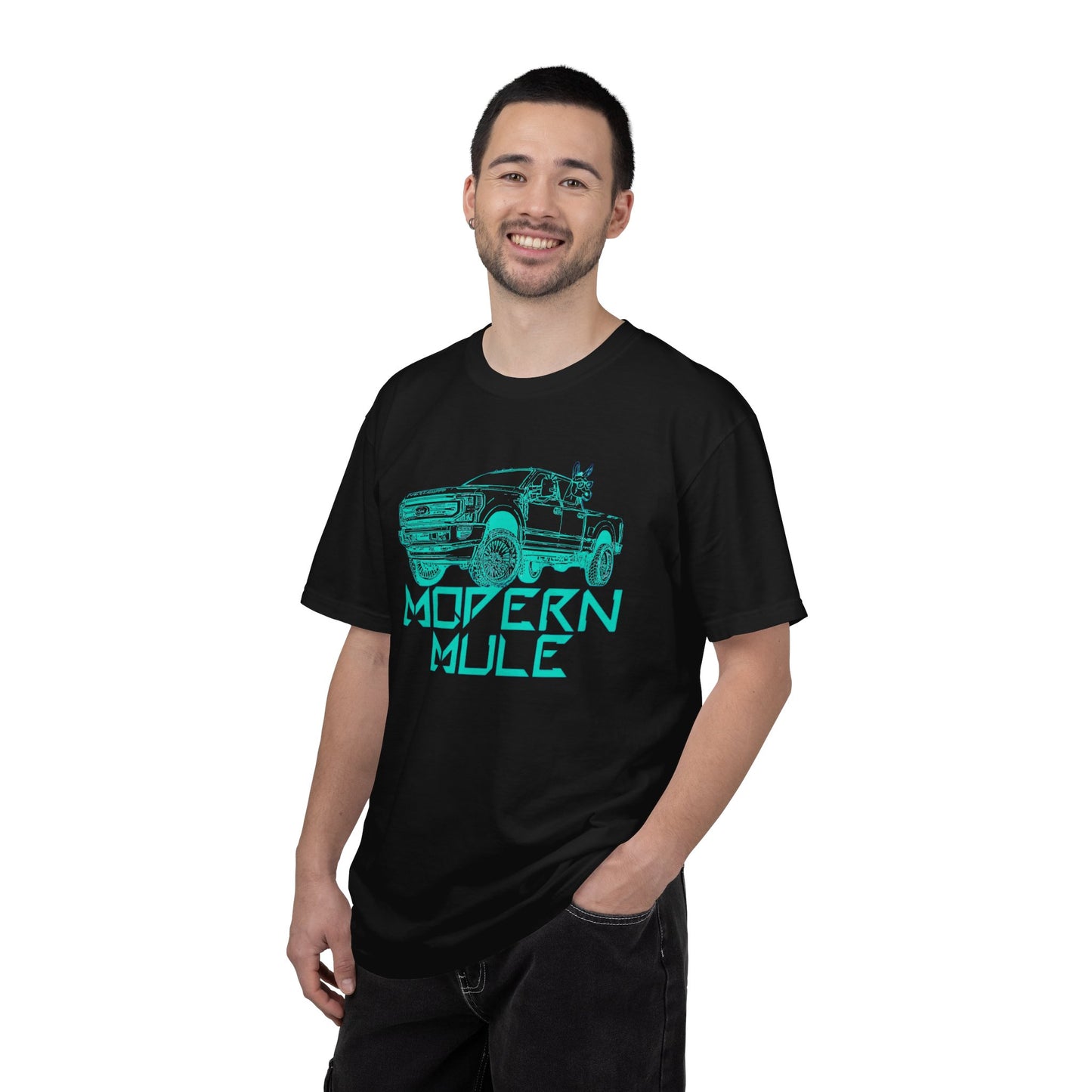 Modern Mule Truck T-Shirt — 'Modern Mule' Graphic Tee with Mini Donkey Back Art
