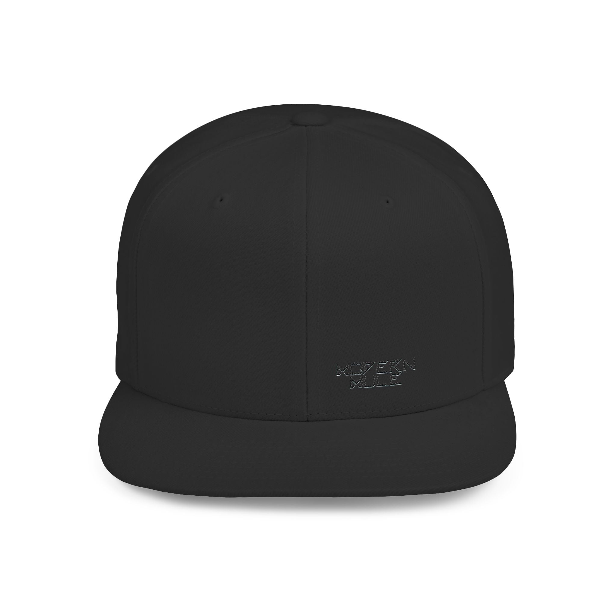 Modern Mule Flat Bill Snapback Hat — Minimal Embroidered Streetwear Cap