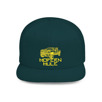 Modern Mule Diesel Truck Lime Green Logo Flat Bill Snapback