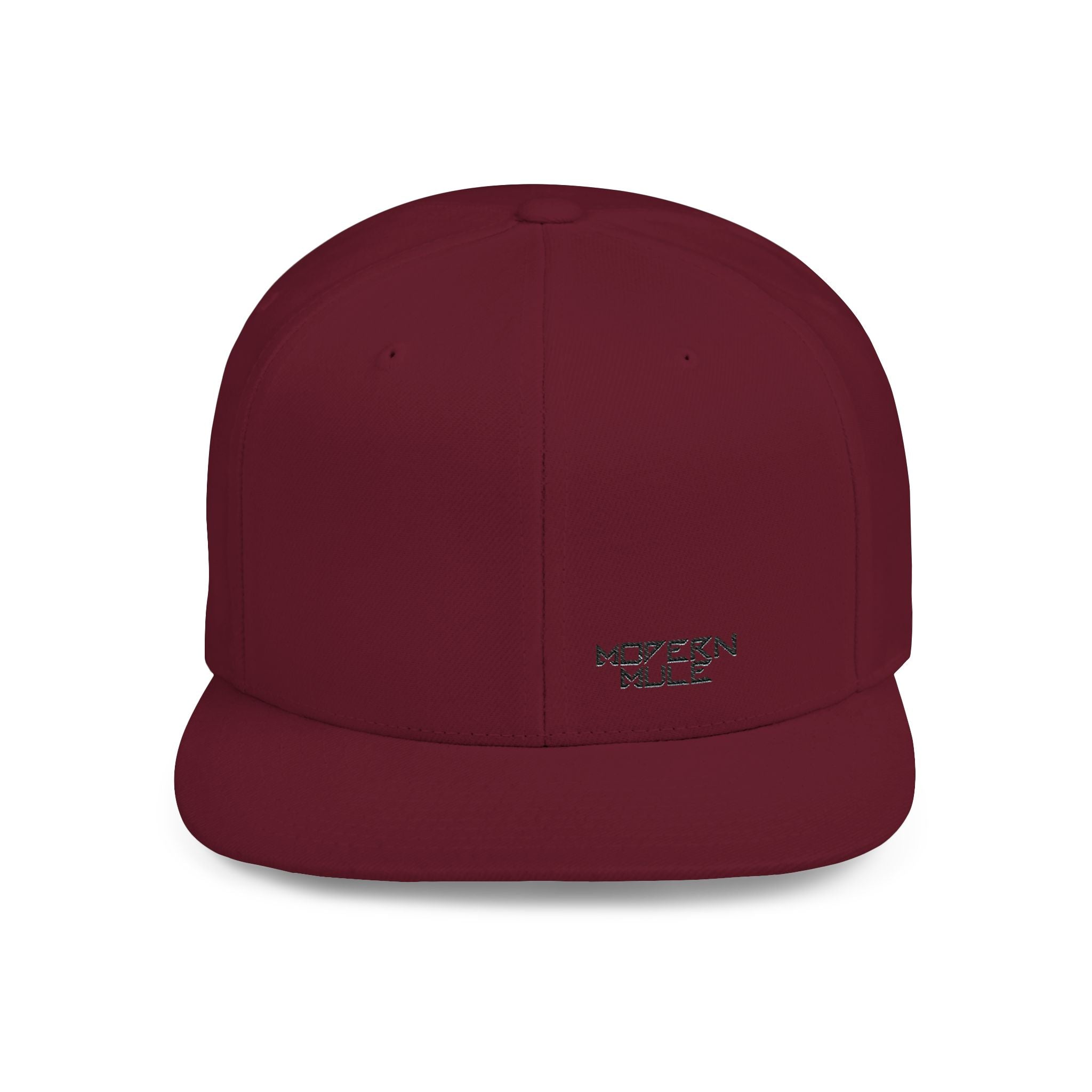 Modern Mule Flat Bill Snapback Hat — Minimal Embroidered Streetwear Cap