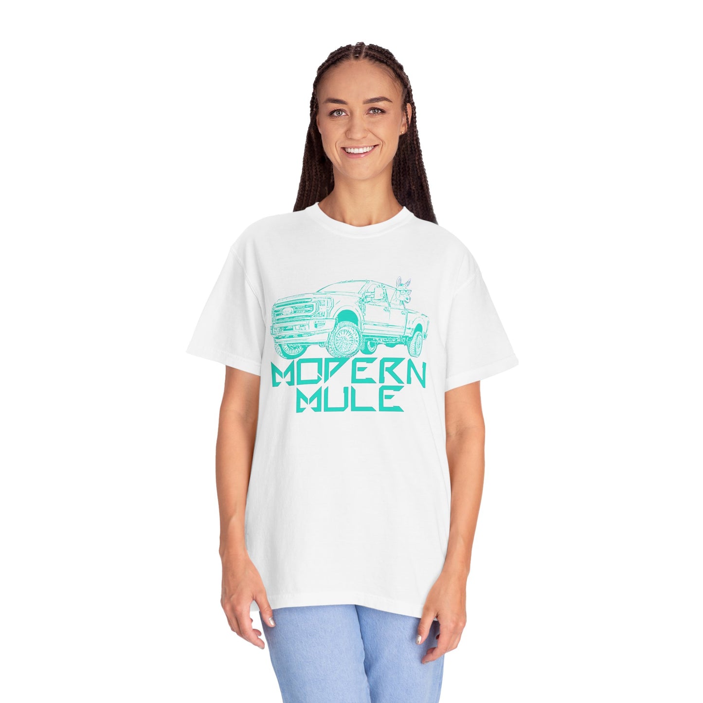 Modern Mule Truck T-Shirt — 'Modern Mule' Graphic Tee with Mini Donkey Back Art