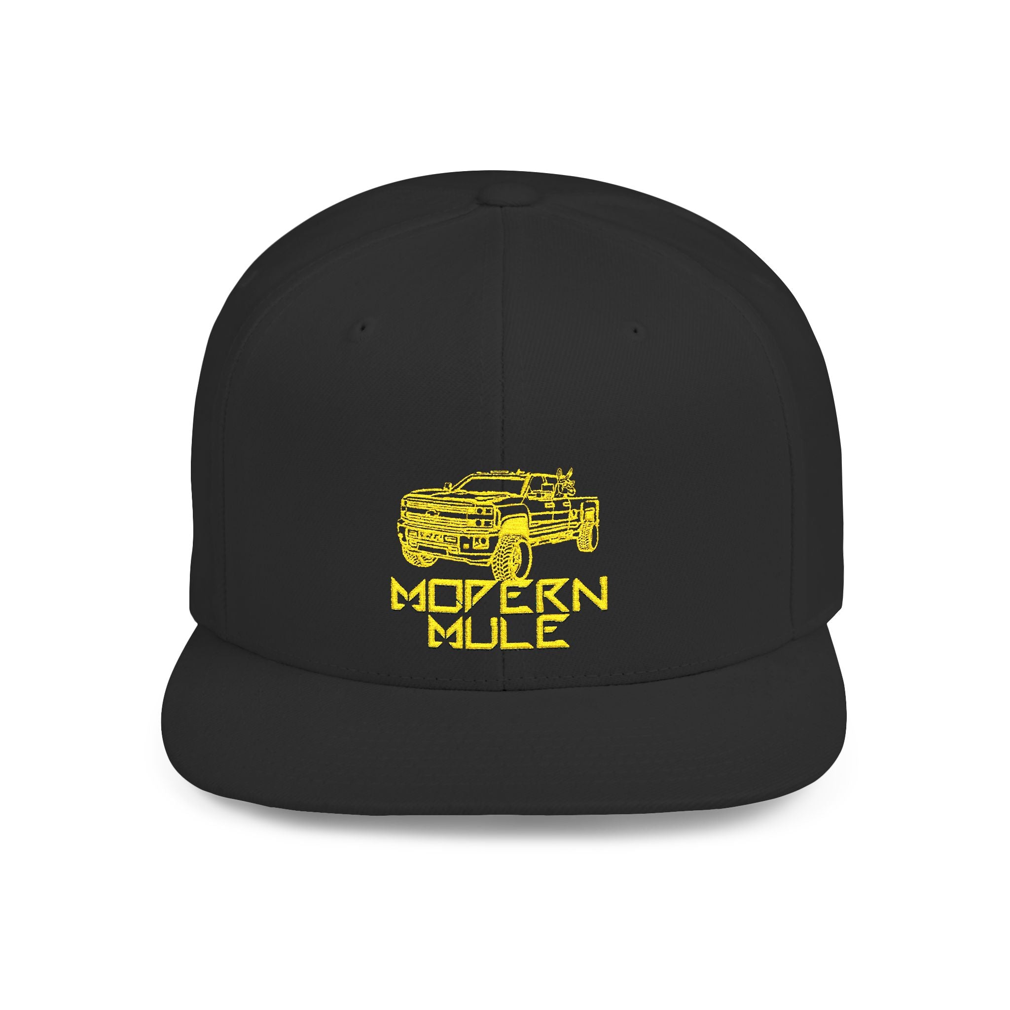 Modern Mule Diesel Truck Lime Green Logo Flat Bill Snapback