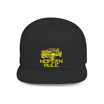 Modern Mule Diesel Truck Lime Green Logo Flat Bill Snapback