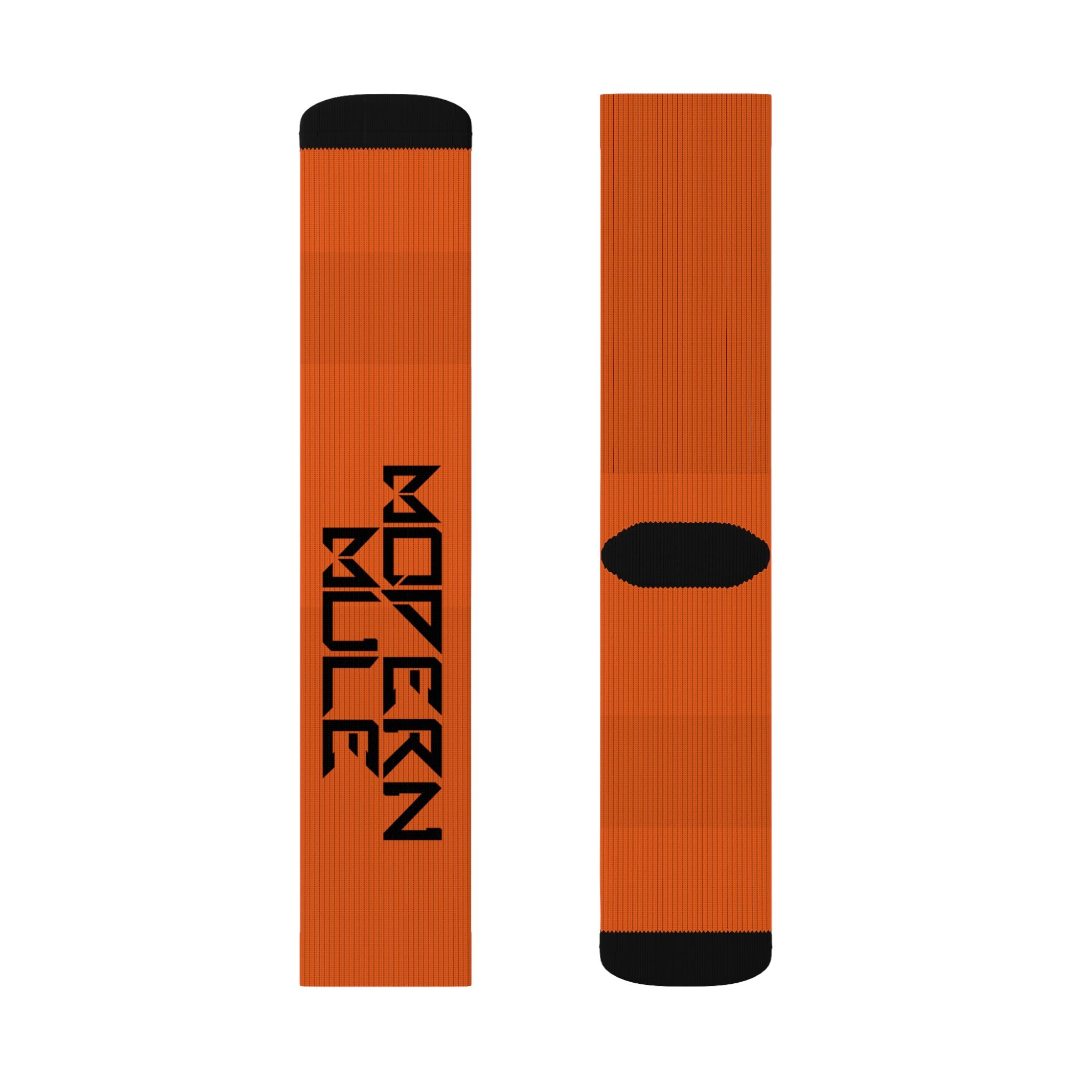 Modern Mule Orange Sublimation Socks — Donkey Graphic Crew Socks
