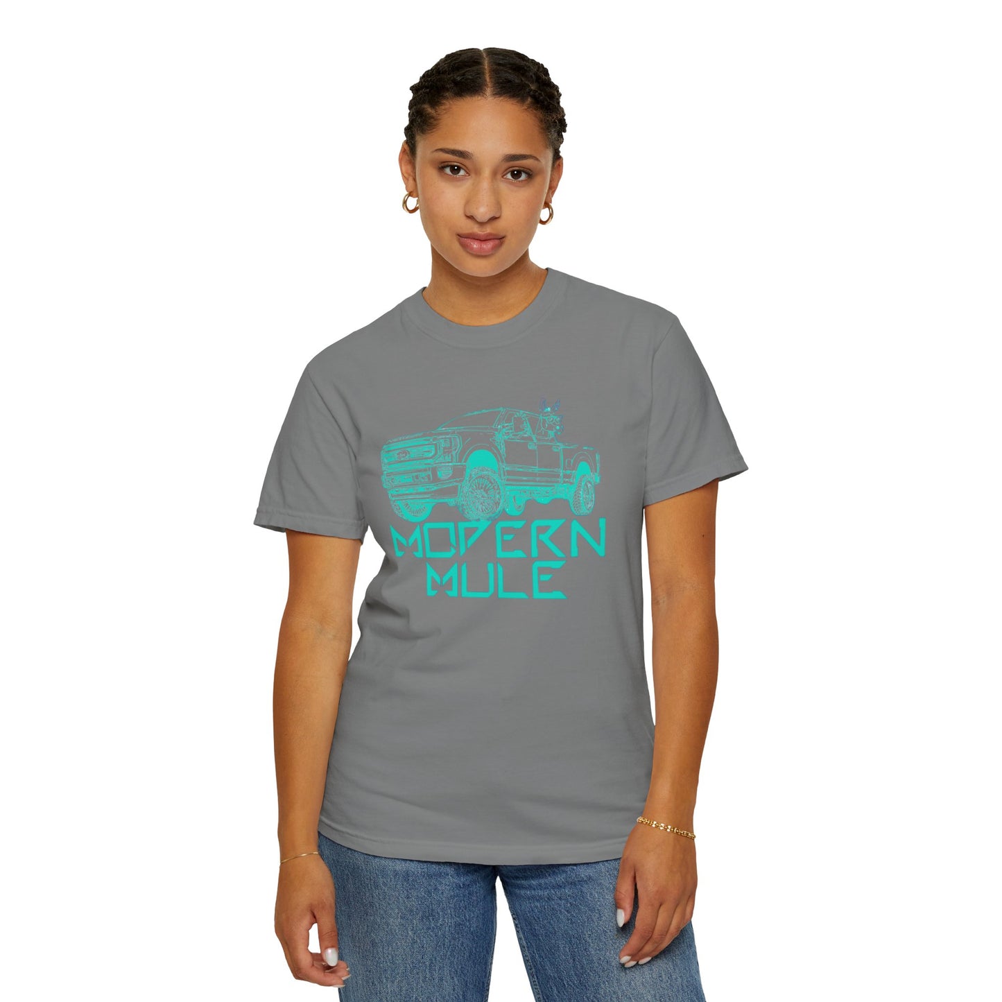 Modern Mule Truck T-Shirt — 'Modern Mule' Graphic Tee with Mini Donkey Back Art