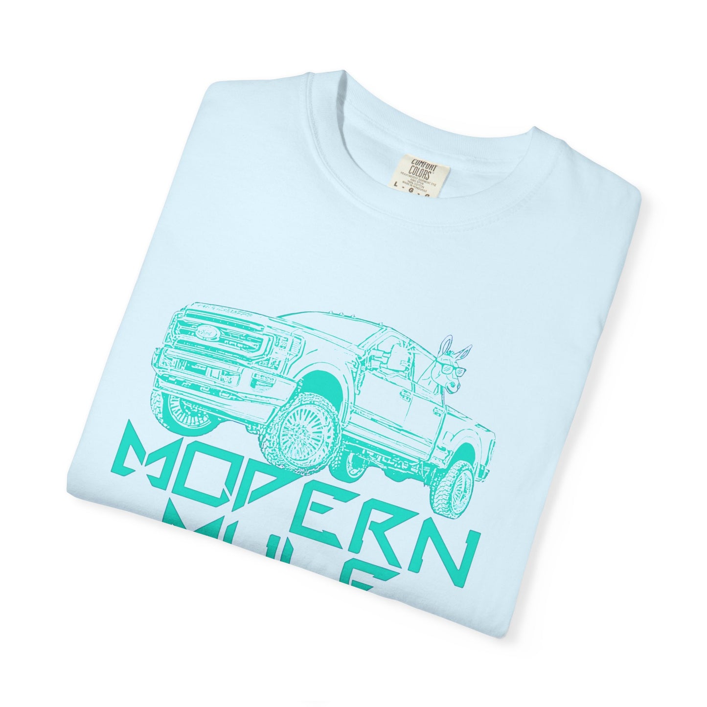 Modern Mule Truck T-Shirt — 'Modern Mule' Graphic Tee with Mini Donkey Back Art