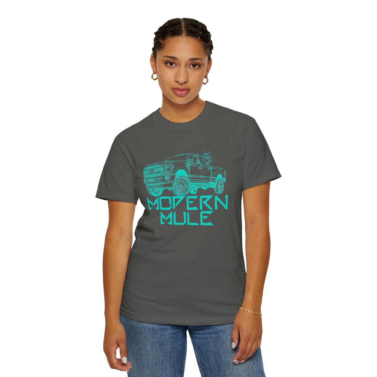 Modern Mule Truck T-Shirt — 'Modern Mule' Graphic Tee with Mini Donkey Back Art