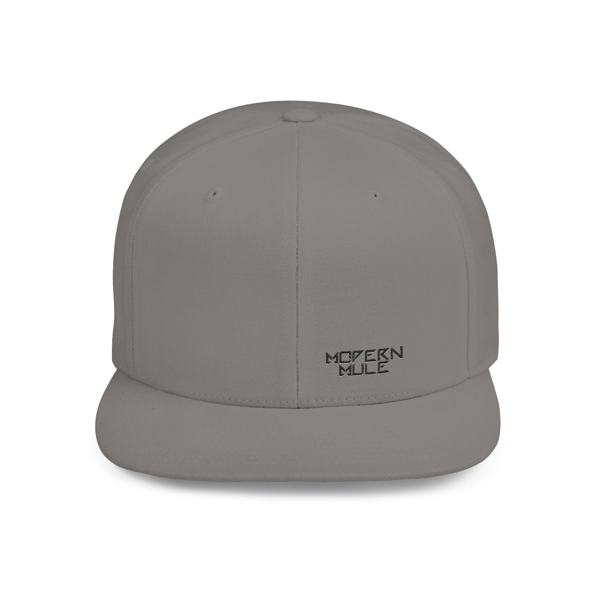 Modern Mule Flat Bill Snapback Hat — Minimal Embroidered Streetwear Cap