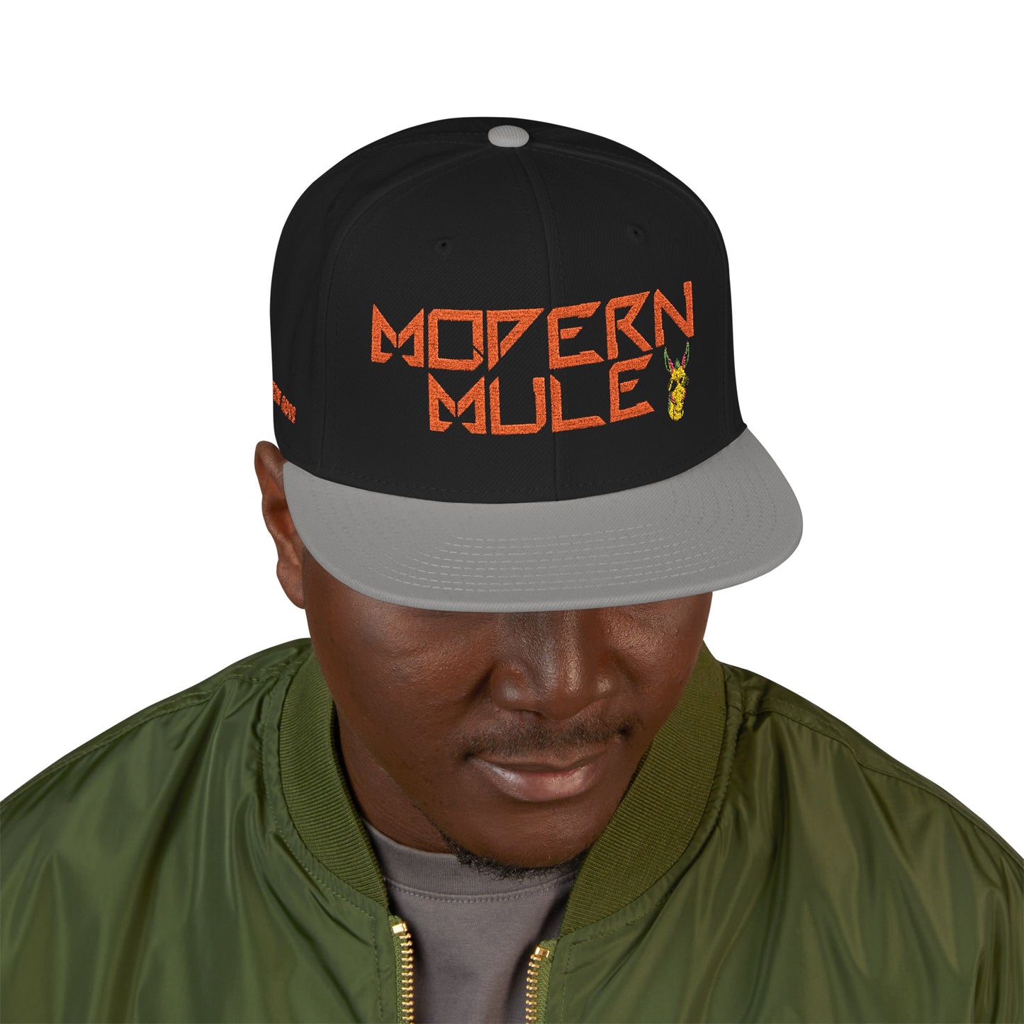 Snapback Hat — "Modern Mule Haulin' Auss" Embroidered Diesel Truck Design