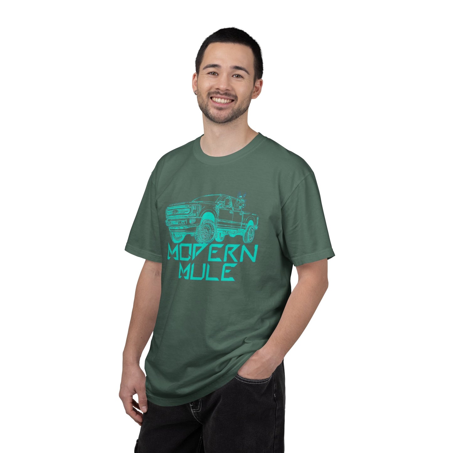Modern Mule Truck T-Shirt — 'Modern Mule' Graphic Tee with Mini Donkey Back Art