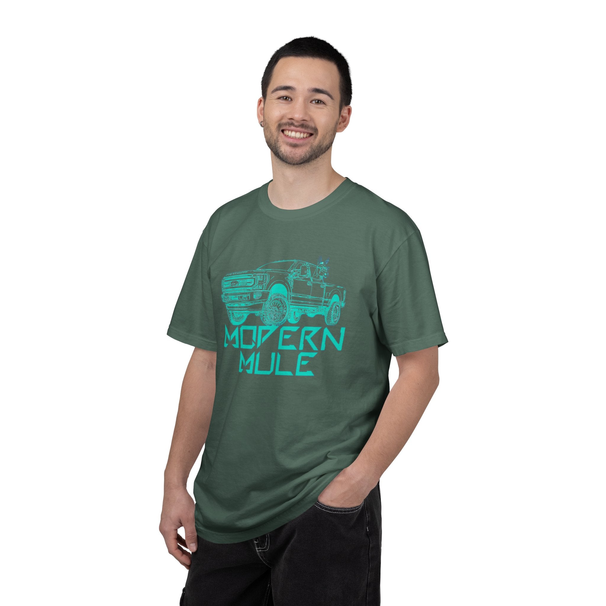 Modern Mule Truck T-Shirt — 'Modern Mule' Graphic Tee with Mini Donkey Back Art