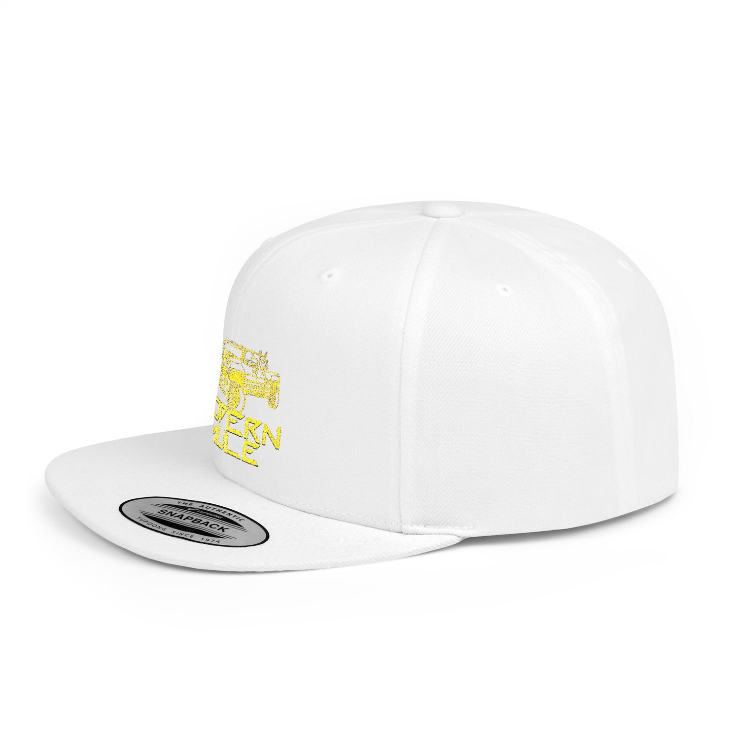 Modern Mule Diesel Truck Lime Green Logo Flat Bill Snapback