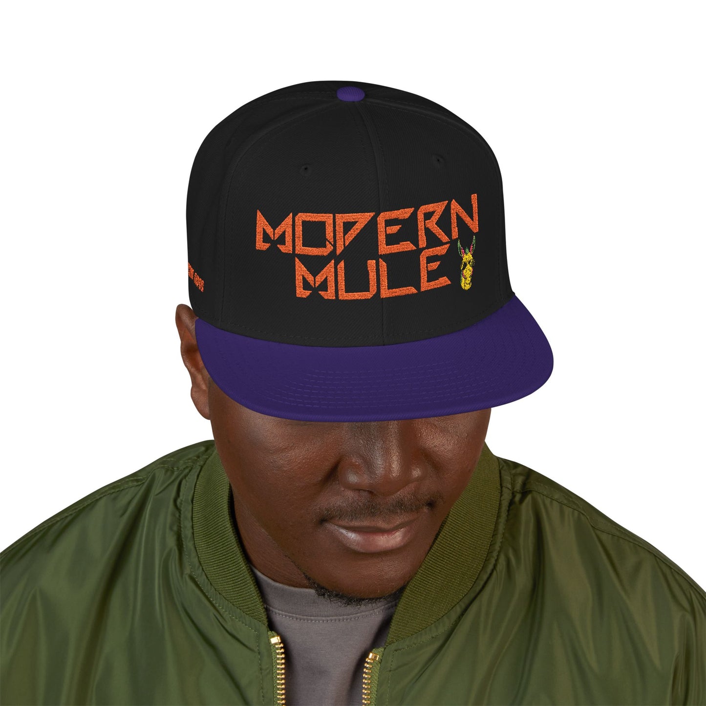 Snapback Hat — "Modern Mule Haulin' Auss" Embroidered Diesel Truck Design