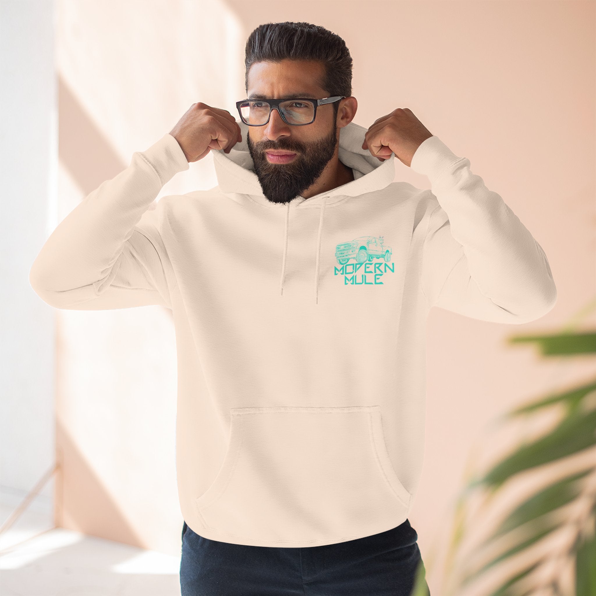 Modern Mule Logo Hoodie — Minimal Graphic Fleece Pullover