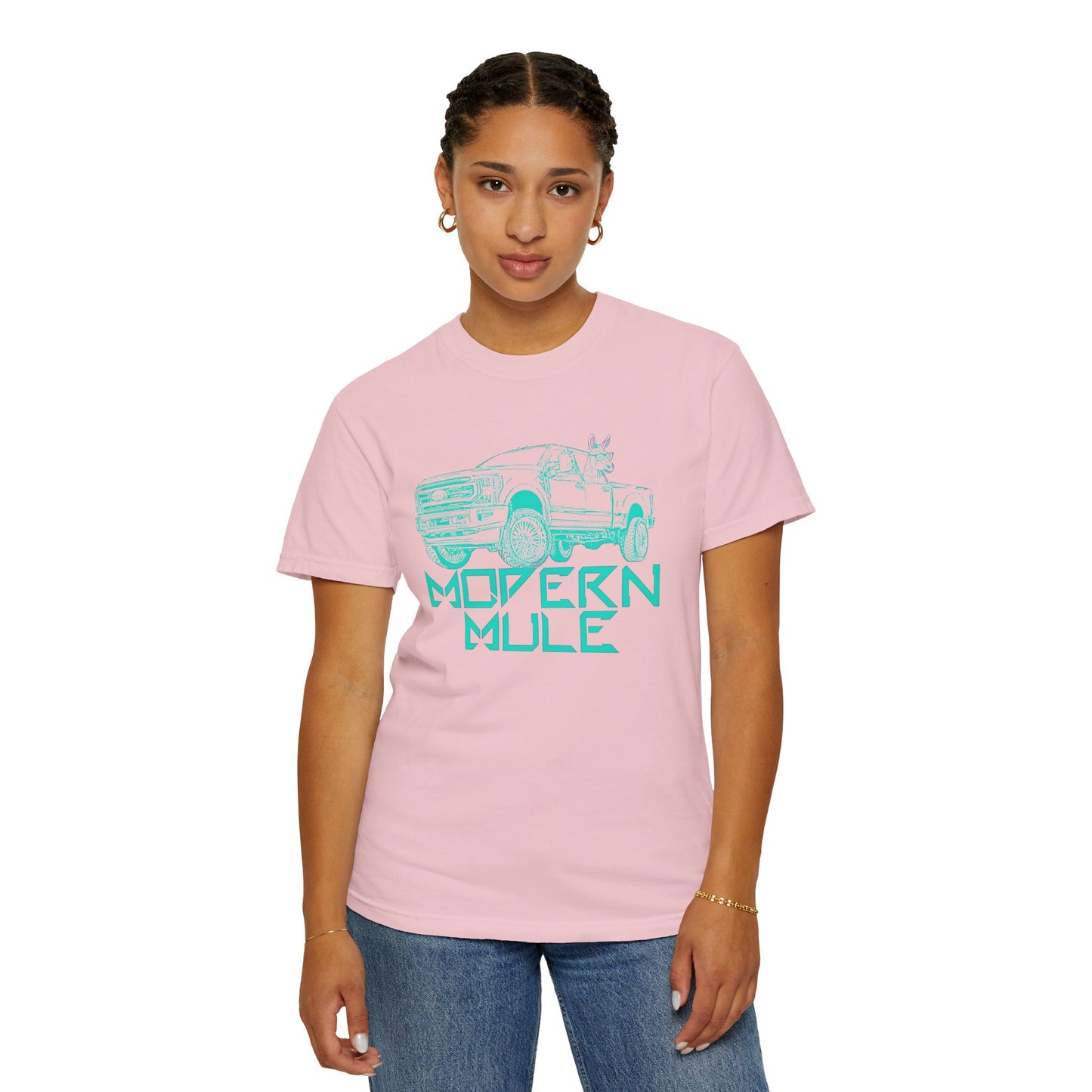 Modern Mule Truck T-Shirt — 'Modern Mule' Graphic Tee with Mini Donkey Back Art