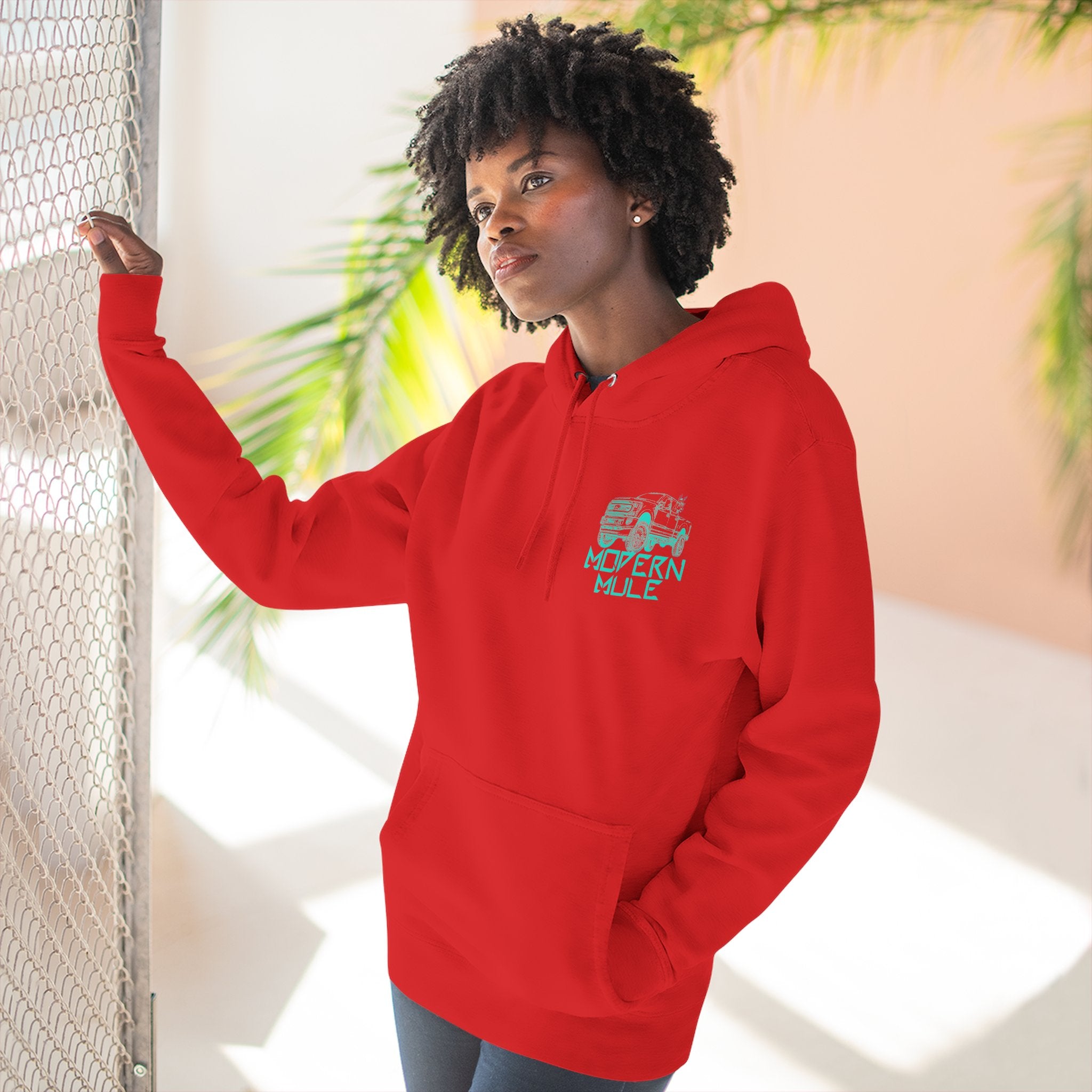Modern Mule Logo Hoodie — Minimal Graphic Fleece Pullover