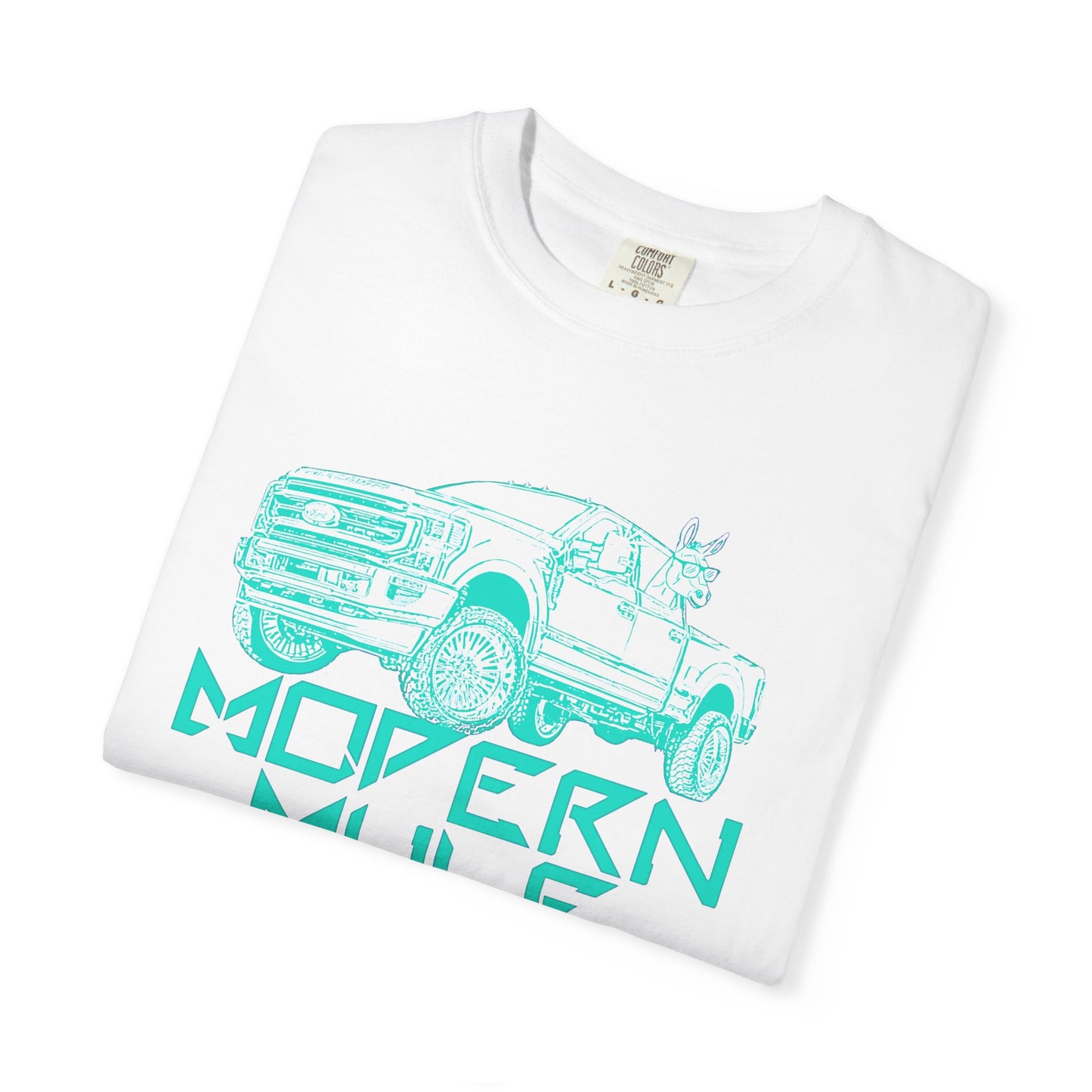 Modern Mule Truck T-Shirt — 'Modern Mule' Graphic Tee with Mini Donkey Back Art