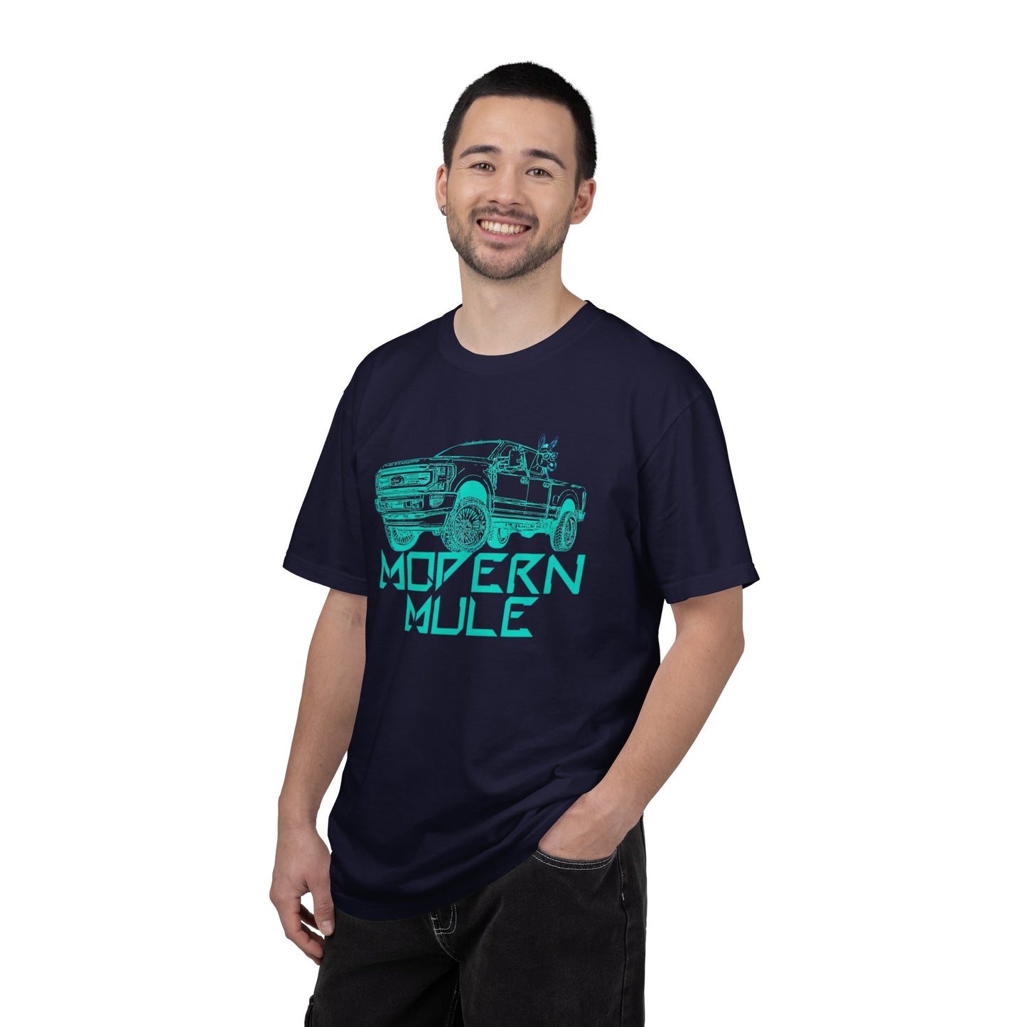 Modern Mule Truck T-Shirt — 'Modern Mule' Graphic Tee with Mini Donkey Back Art