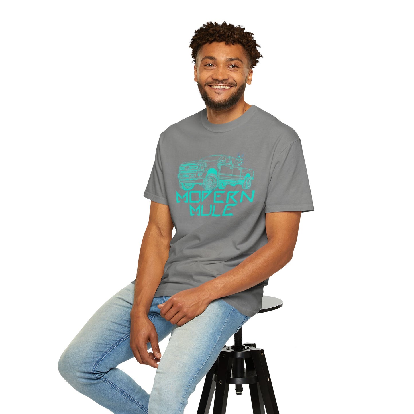 Modern Mule Truck T-Shirt — 'Modern Mule' Graphic Tee with Mini Donkey Back Art