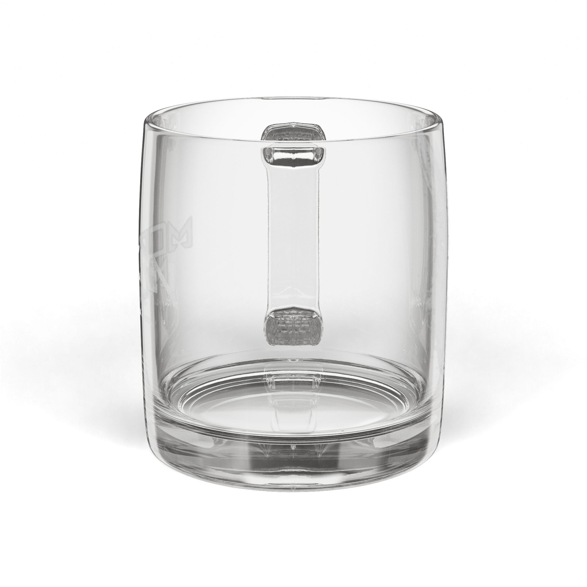 Engraved Glass Coffee Mug — Modern Mule Logo, 12.25 oz