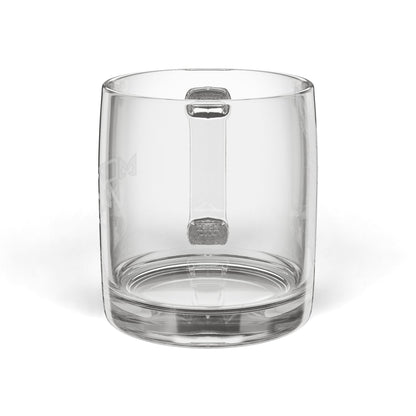 Engraved Glass Coffee Mug — Modern Mule Logo, 12.25 oz