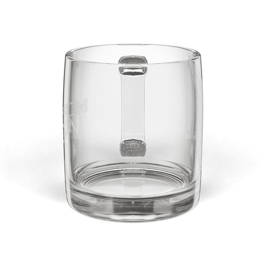 Engraved Glass Coffee Mug — Modern Mule Logo, 12.25 oz
